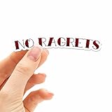 No Ragrets Funny Tattoo Sticker for Hydroflask Water Bottle, Misspelling Joke Laptop Decals, Funny No Regrets Meme Sticker, Cool Gift Under 5