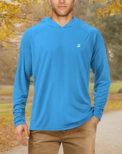 Image of Roadbox Mens Fishing Sun Hoodie, Long Sleeve UPF 50+ UV Protection Shirts