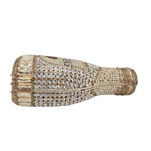 Image of Rhinestone Champagne Bottle Clutch, Luxury Evening Bag for Women