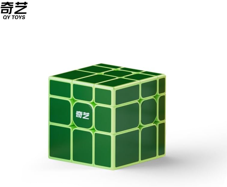 Qiyi Magnetic Mirror 3x3x3 Speed Cube - Stickerless Magnets, Different Shapes With Titles (Green)