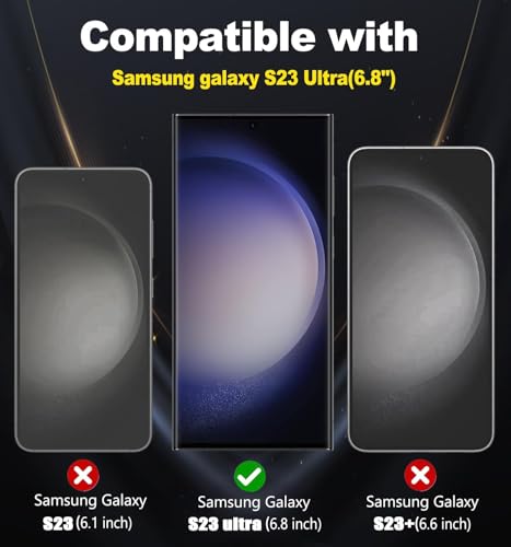 Image of 4YouQuality Privacy Tempered Glass Screen Protector Compatible with Samsung Galaxy S23 Ultra (6.8 Inch) | Curved UV Anti-Spy Screen Guard | 9H Hardness | HD Clear | Fingerprint Sensor Support | Full Coverage | Easy Installation | Pack of 1