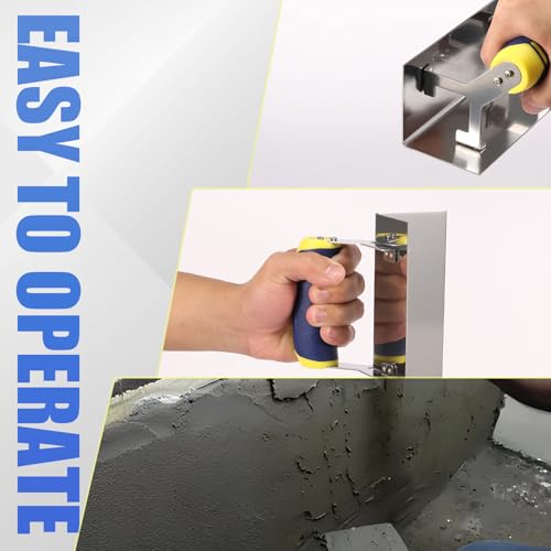 2 Stück Eckenkelle Set Edelstahl Inneneckenkelle und Außeneckenkelle mit Softgriff Innen und Außen Eckspachtel Trockenbau zum Maurerarbeiten, Nivellierung, Reparaturen