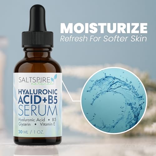 Image of Hyaluronic Acid + B5 Serum - Deep Hydrating Face Serum with Glycerin & Vitamin E | Plumps Skin, Smooths Fine Lines & Restores Moisture | 30 mL / 1 oz