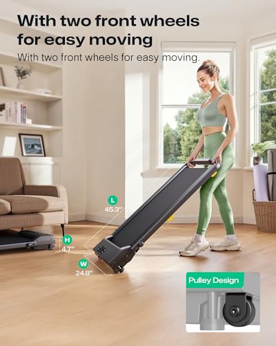 UREVO Walking Pad, 9% Incline Under Desk Treadmill with HIIT Program for Home and Office, 3 in 1 Foldable Treadmill with Remote Control, LED Display