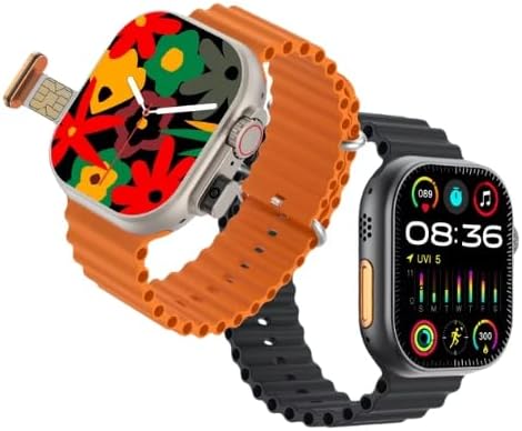 Smart Watch with SIM and Camera TikTok GPS Tracking 4g Bluetooth5.0+5.0 Call Photograph Heart Rate Monitor Wireless Charging cable, 3 Pairs Bands (Black)