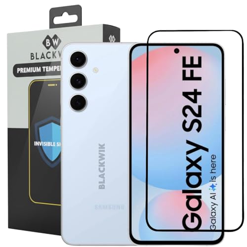 Image of Blackwik Tempered Glass Screen Protector for Samsung Galaxy S24 FE / A36 / A56 / M56 with Edge-To-Edge Protector Coverage | Easy Installation Kit (Black)