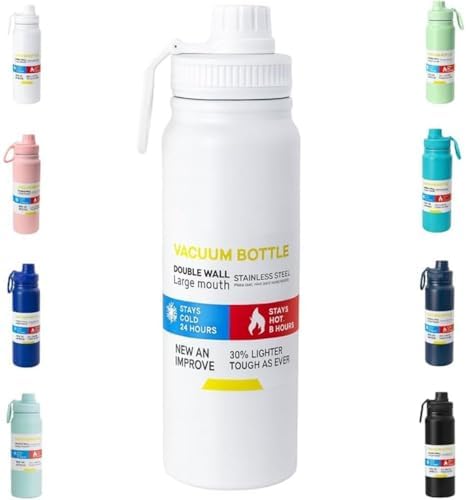 Garrafa Térmica Esportiva 800ml Aço Inox Academia Bico Prático Ta...