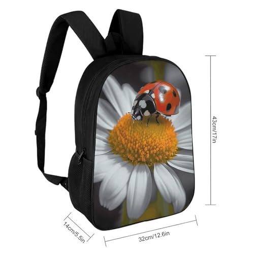 Ladybug Daisy Backpack for Men Women, Heavy Duty Backpack Large Capacity, Durable Lightweight Travel Daypack2