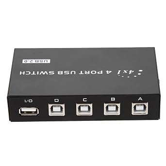 USB 2.0 Manual Shared Switch Box 2/4 Port Printer Scanner PC Office 4 Ports Manual