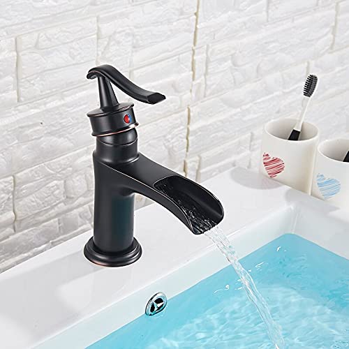 Robinet de lavabo en nickel brossé anti-traces avec mitigeur eau chaude