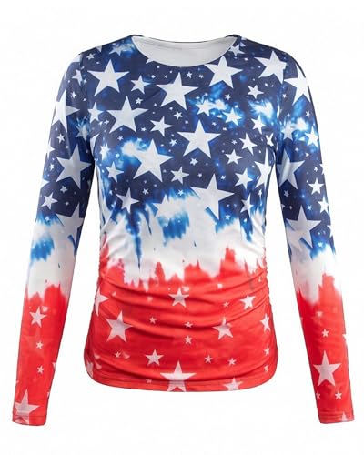 Image of MOUSYA Sheer Tops for Women Mesh Long Sleeve Top See Through Sexy Going Out Tee Summer Crewneck Party Undershirt