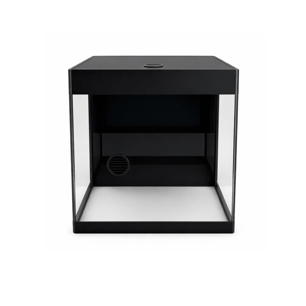 AquariumLine Cube Complete 25 akwarium sześcienne cm25 x 25 x 30 h z filtrem tylnym, pompą i oświetleniem LED (CZARNY, KOMPLETNY ZESTAW: WANNA + FILTR + POMPA + BARA LED)