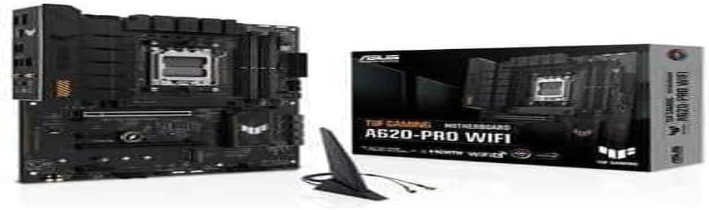 ASUS TUF Gaming A620-PRO WiFi Scheda Madre AMD ATX, DDR5, PCIe 4.0, 2 Slot M.2, Q-Latch, 12+2 DrMOS, Wi-Fi 6, Ethernet Realtek 2.5Gb, DisplayPort, HDMI, USB 3.2 Gen 2 e Type-C, Aura SYNC