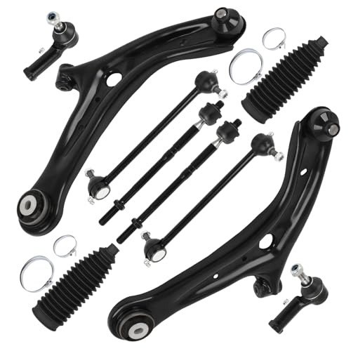 2005-2016 Ford F-250 / F-350 4WD Vehicles with Steering Wheel Oscillation 5 SCITOO 10pcs Front End Suspension Kit fit 2011-2018 for Ford Fiesta Lower Control Arm and Ball Joint Outer Inner Tie Rod End Steering Boot Sway Bar Link