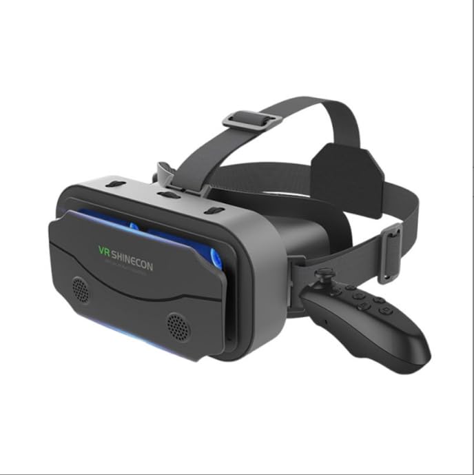 Gafas de realidad virtual para teléfono móvil con mando a distancia, gafas de realidad virtual 3D, gafas de realidad virtual, entretenimiento, antiluz azul, ajuste para iPhone y Android, 5,0-7,2
