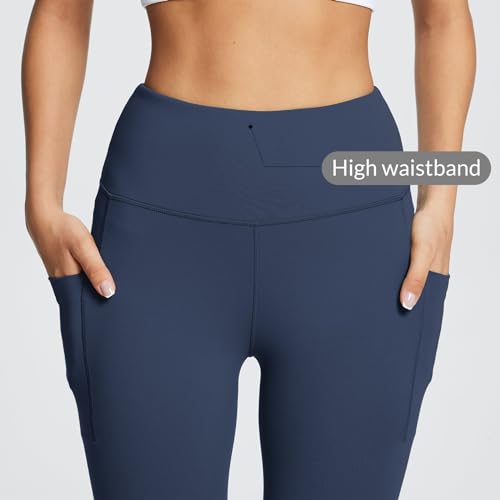 baleaf Women's Leggings with Pockets Black Tummy Control Workout High Waisted Athletic 7/8 Ultra Soft Gym Yoga Ankle Pants の商品画像 2