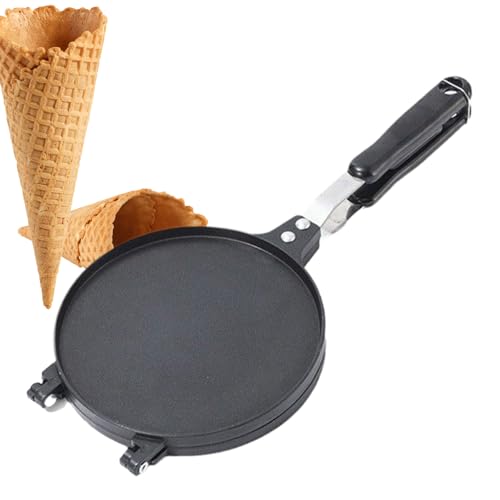 Eistütenbereiter, antihaftbeschichtet, kariertes Waffeleisen – tragbare Formpfanne, Küchen-Backwerkzeuge für Nachmittagstee, Crêpes, Dessert, Gebäck, Frühstück,...