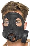 Disponible en solo un tamaño Smiffy\'s 24211 Máscara de Gas, Negra, Latex, Tamaño Único