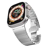 CHANCHY Stainless Steel Band for Apple Watch Ultra Link Bracelet 49mm 44mm 45mm 42mm, Metal Strap wi
