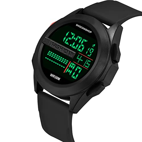 Image of Shocknshop Multifunctional Black Digital Dial Watch for Men and Boys -W30