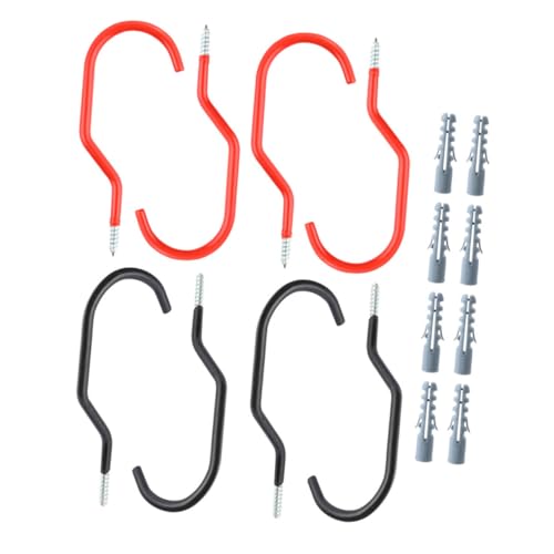 MUELODSIC 16 piezas Ganchos de Pared para Bicicleta con Soporte Duradero y Montaje Pared Incluye Ganchos y Tubos Expansores Colgador Resistente para Almacenamiento Interior y Rack para