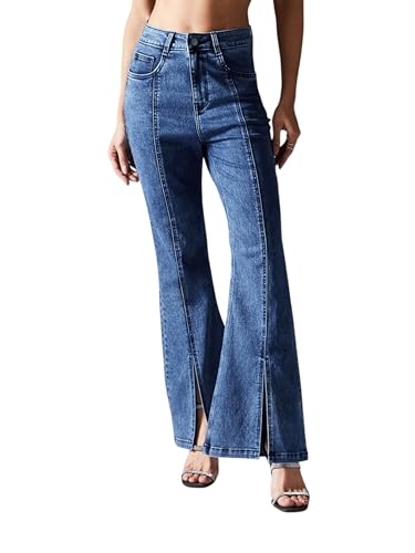 Image of Miss Chase Women's Wide Leg High Rise Regular-Length Stretchable Denim Jeans