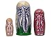 Elephant 3 piece Russian Wood Nesting Doll Made in Russia Decoration New Animal