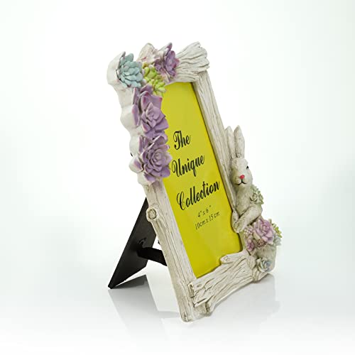 Wait Fly 4 X 6 Inch Bunny And Succulent Resin Card Photo Frame Picture Frame For Desktop Table #TOP1