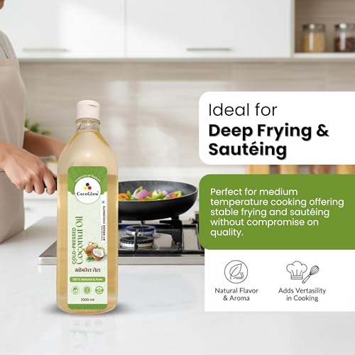 Image of CocoGlow Cold Pressed Coconut Oil Natural & Organic (1000mlx2)