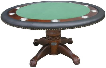 Berner Billiards 60" Round Poker Table in Dark Walnut