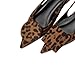 Vertundy Women's Leopard Slingback Flats Pointed Toe Flats for Women Ankle Strap Sandals Circle Square Decorative Fashion Design Pumps Suede Shoes
