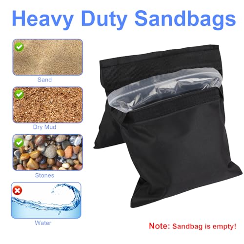 image for Rindion 2 Pack Sand Bags, Black Sand Bags for Weight, Heavy Duty Sandb