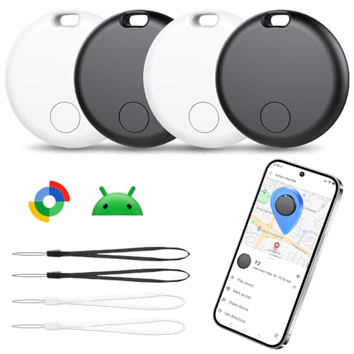 Smart Tracker Tags For Android Devices (NOT iOS or Huawei) Item Finder Works with Googles Find My Device App IP67 Waterproof Android Bluetooth Tracker for Wallet Luggage Key