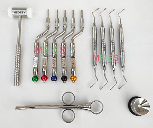 Sinus Lift Osteotome Offset Concave Tip Sinus Lift Implant Bone Preparation With Lucas Curette And Mallet 12 Pcs Dental Instruments By Medesy #TOP19
