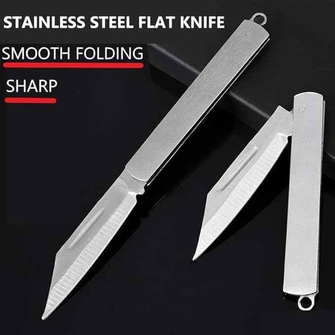 Image of Kitchen Folding Knife, Stainless Steel, Fruit and Vegetable Cutter, Travel Friendly, Foldable, 6 Inch, Pack of 1