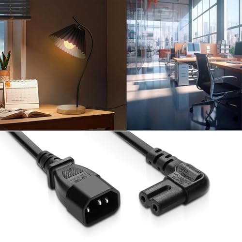 Hoite 90 Degree IEC 320 C14 To C7 Power Cable - Right Angle Female To Male Power Supply Extension Cord - 3 Pin To Figure 8 AC Conversion Cable (0.64M) - Image 5