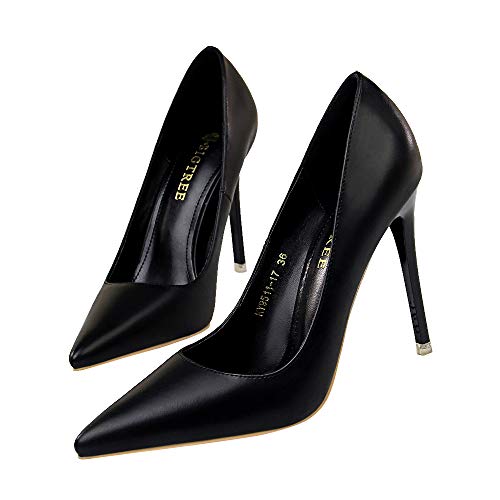 Zapatos de tacón Alto con tacón de Aguja para Mujer, con Punta, Partido Boda Club Nocturno de tacón Alto10.5CM/7.5CM