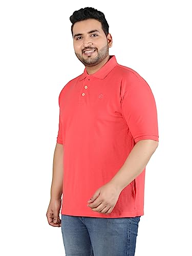 Image of CHKOKKO Men's Pluse Size Polo Cotton Regular Fit Half Sleeves T-Shirt