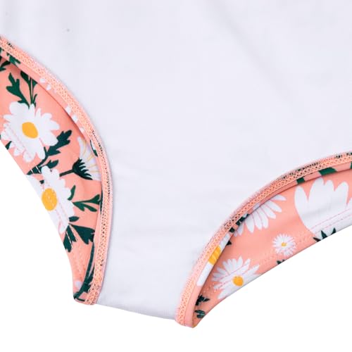Image of Alakuoti Girls One Piece Swimsuits Cutout Ruffle Bathing Suit Quick Dry Beach Swimwear with Adjustable Strap 5-14 Years