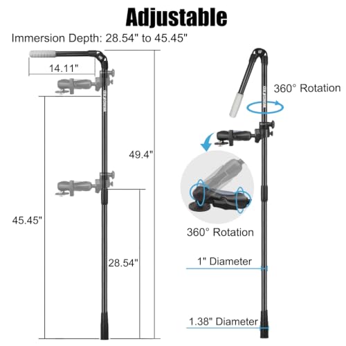Image of Aluminum Live Sonar Scope Transducer Pole DIY for Kayak Boat