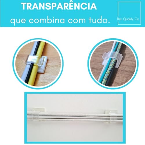 Organizador de Cabos e Fios - KIT 40 PEÇAS - Unidades Clipes 13 mm Autoadesivos Fita 3M Premium. Pas