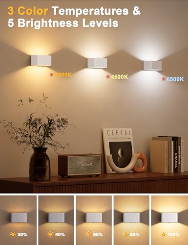 Lámpara de pared LED para escaleras y dormitorio con batería de 5200mAh 5