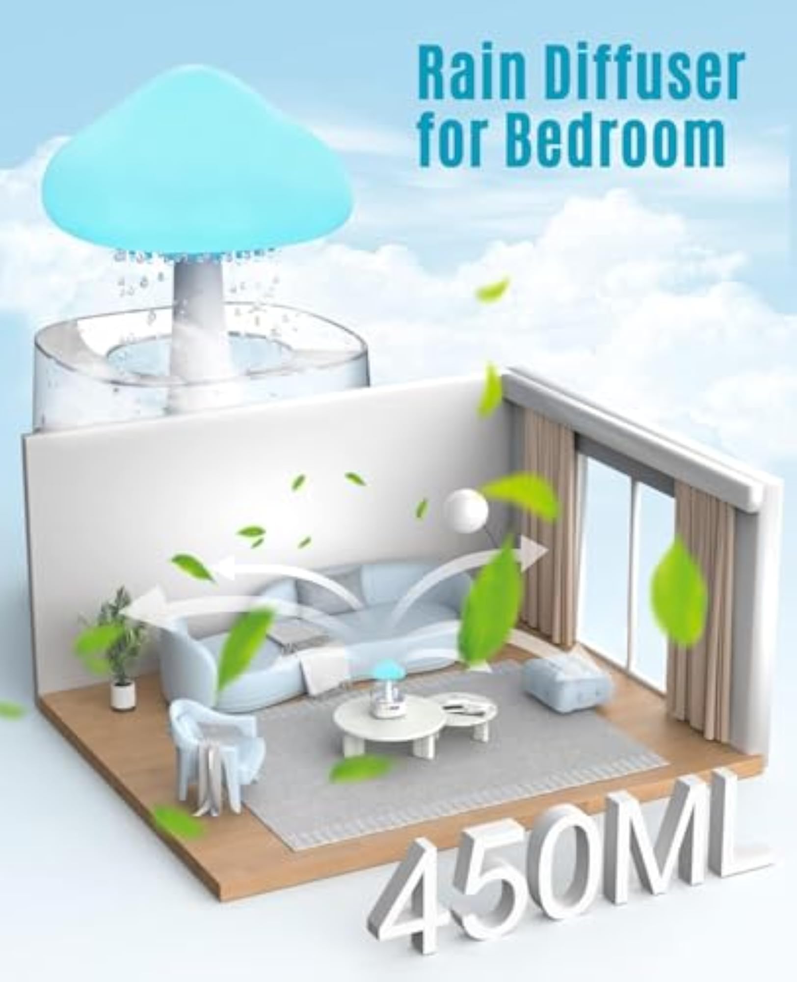 Mushroom Water Drip Aroma Diffuser with Colors