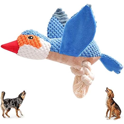 Squeaky Dog Toys Dog Chew Toy for Aggressive Chewers Dog Stuffed Animals Rope Chew Toy Dog Teethbrush Dental Chew Toy for Small Medium Large Doggy or Puppy Red-Billed Bird Cover