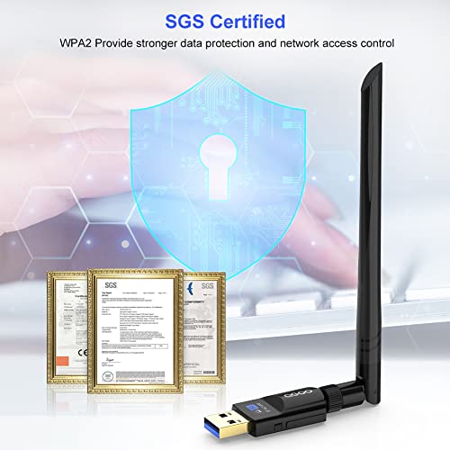 Usb Wifi Adapter 1200Mbps Qgoo Usb 3.0 Wifi Dongle 802.11 Ac Wireless Network Adapter With Dual Band 2.42Ghz/300Mbps 5.8Ghz/866Mbps 5Dbi High Gain Antenna For Pc Desktop Windows Xp/Vista/7/8/10/11 #TOP6