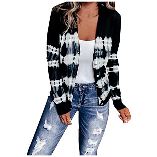 Strickjacke Damen Kurz Strickcardigan Strickmantel Pullover Langarm Taschen Herbst Winter Outwear Cardigan Herbst Strickjacke Casual Gestreift Cardigan Bunt Outwear Lose Strickpullover Langarm Coat Cover