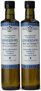 Naturally pure cold-pressed Linseed Oil 500ml (2 Bottles)