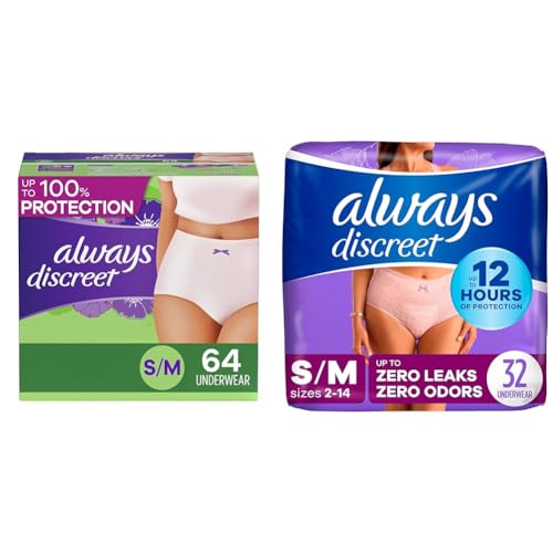 Image of Always Discreet Incontinence & Postpartum Incontinence Underwear for Women, Small/Medium, 96 Count, Maximum Protection, Disposable