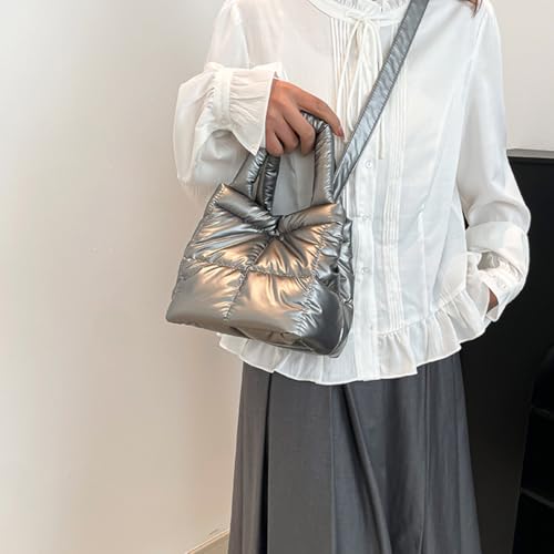 Mini Puffer Tote Bag Quilted Crossbody Bags for Women Puffy Bucket Bag Puffer Shoulder Handbag Bubble Purse Work Travel2