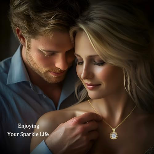Image of InfinityLove Heart Necklaces for Women, 5-3 Carats Moissanite, Sterling Silver Pendant Jewelry, Anniversary Birthday Gifts for Wife, Girlfriend, Daughter, Mom
